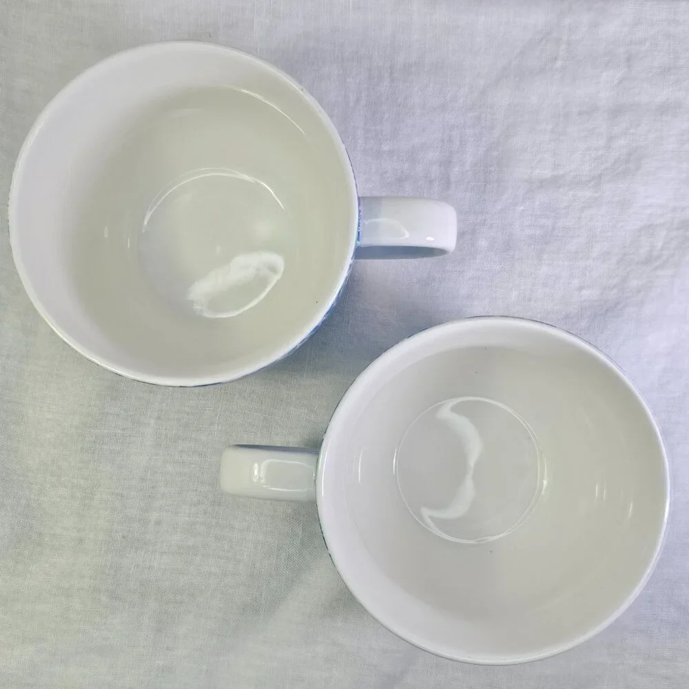 A Pair of Lilly Pulitzer Floral Coffee Tea Soup Mugs Cups